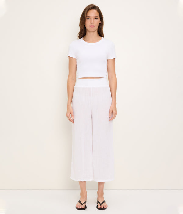 Medina Cropped Gauze Pant WHITE / XL #WHITE