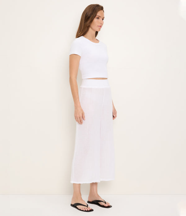 Medina Cropped Gauze Pant WHITE / XL #WHITE