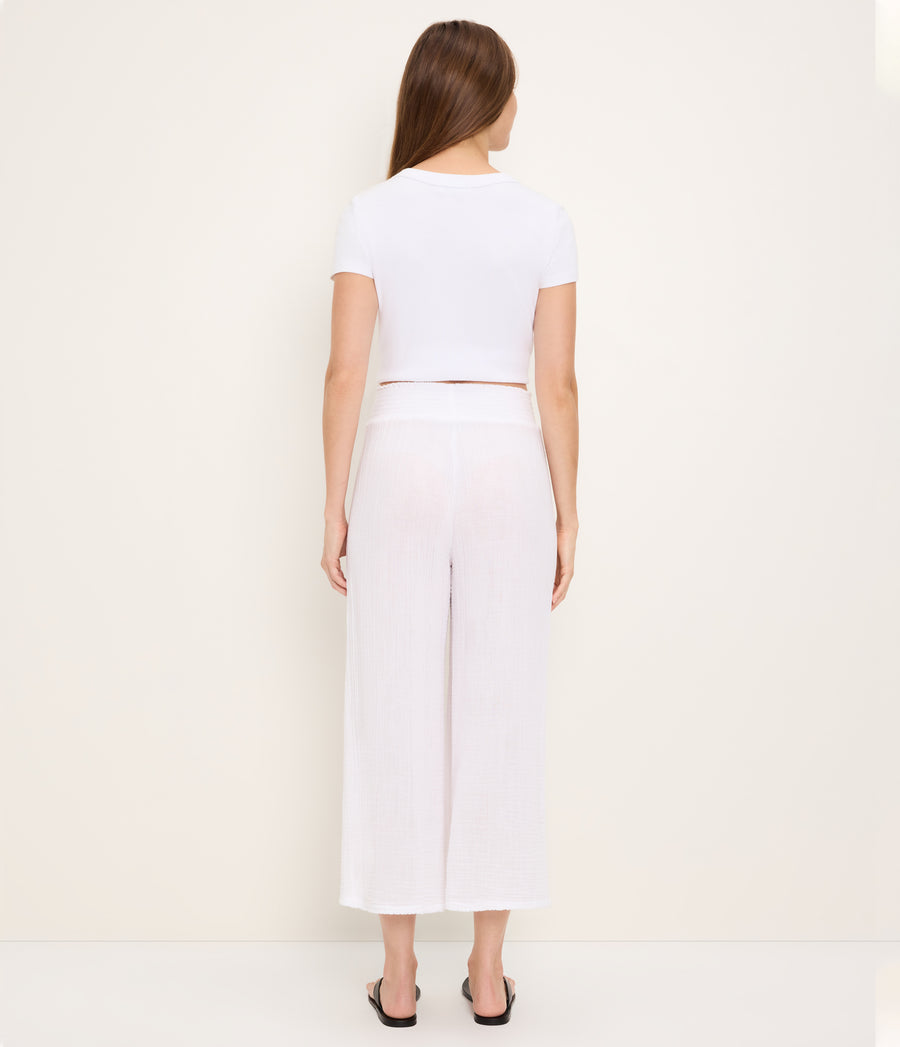Medina Cropped Gauze Pant WHITE / XL #WHITE