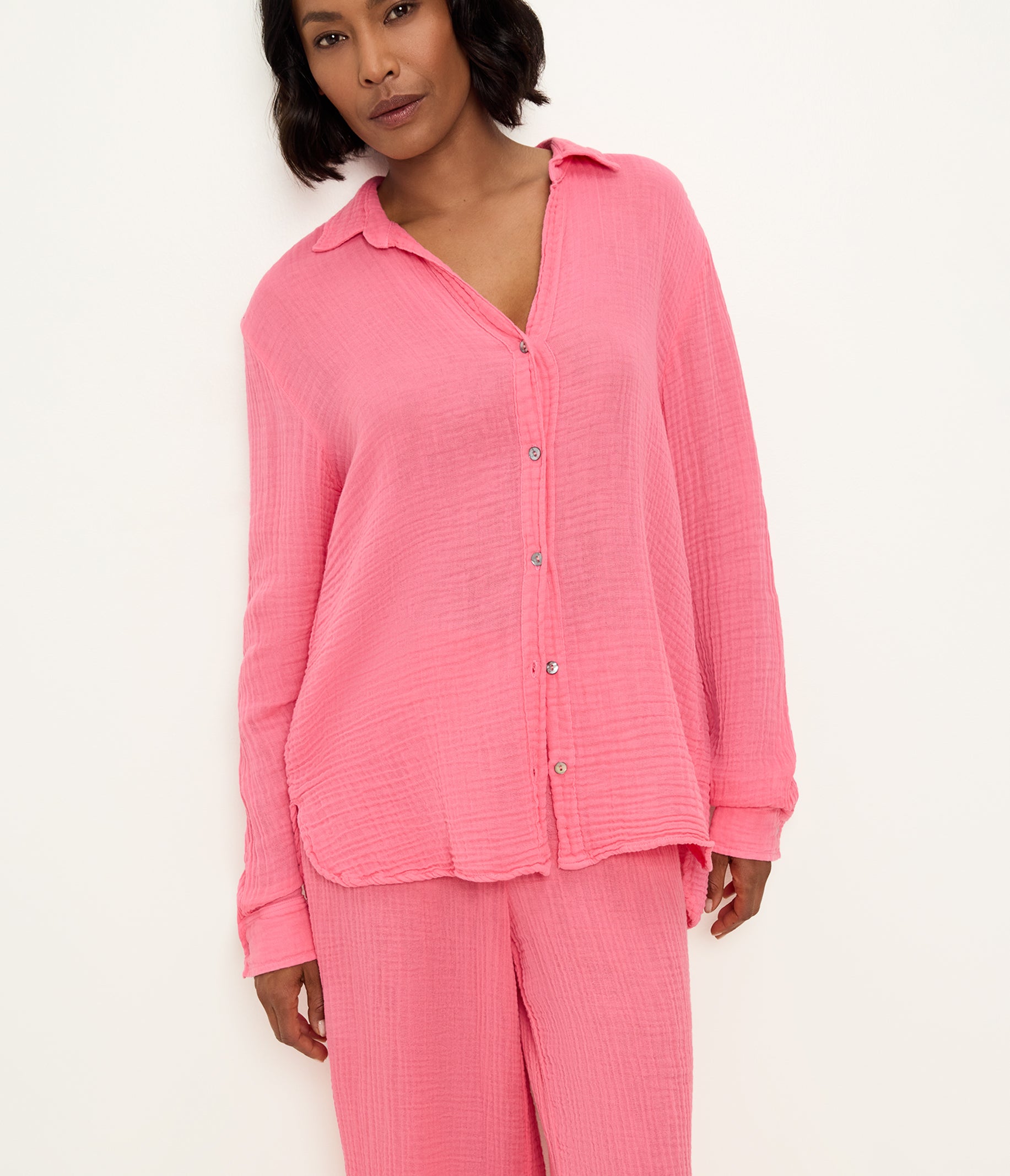 Leo Gauze Button Down Shirt