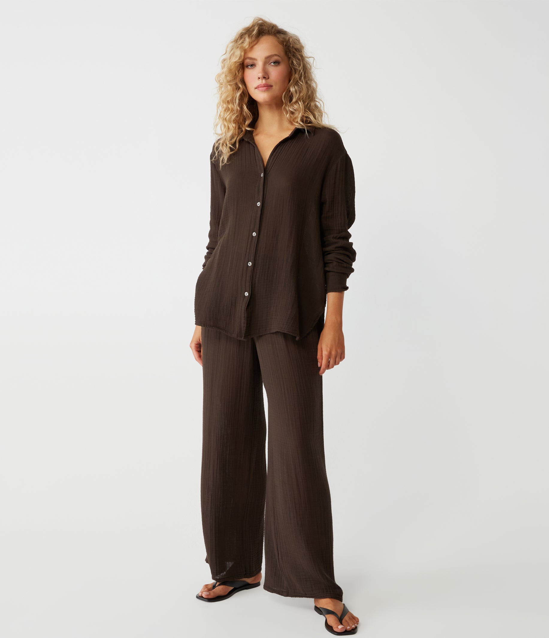 Leo Gauze Button Down Shirt