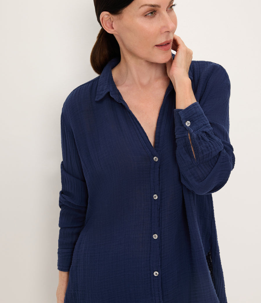 Leo Gauze Button Down Shirt NOCTURNAL / XL #NOCTURNAL