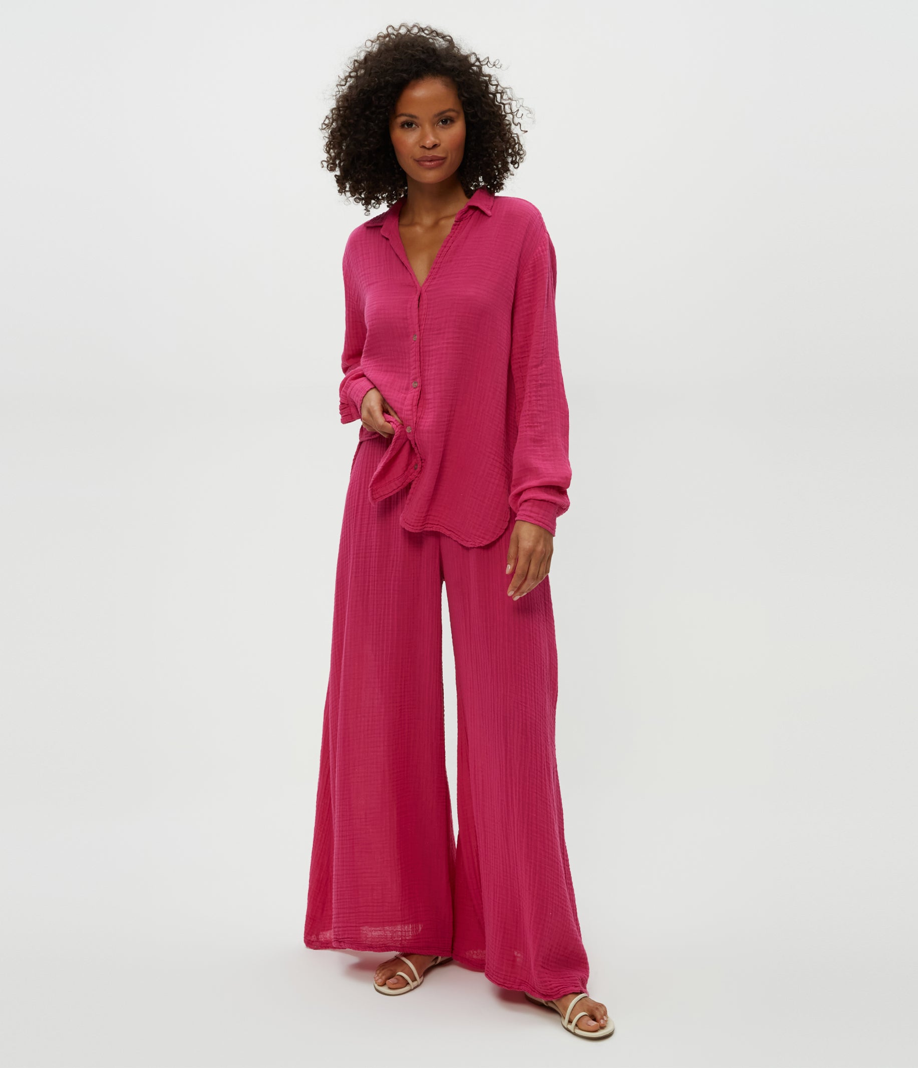 Leo Gauze Button Down Shirt