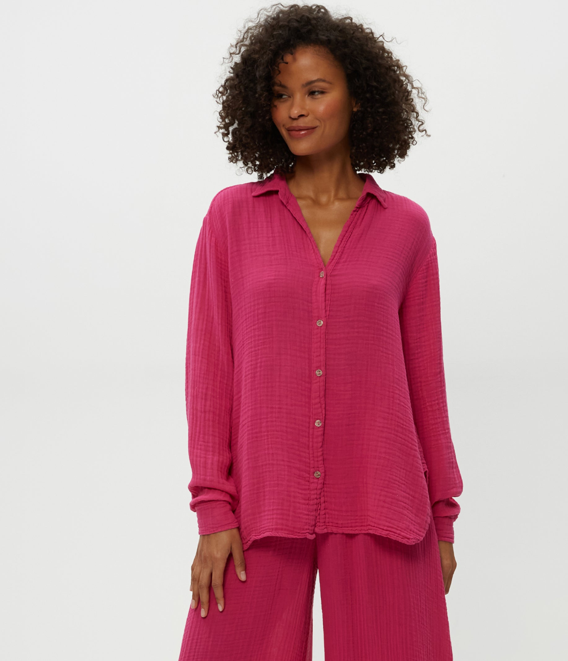 Leo Gauze Button Down Shirt
