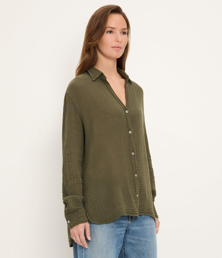 Leo Gauze Button Down Shirt TOPIARY / XL #TOPIARY