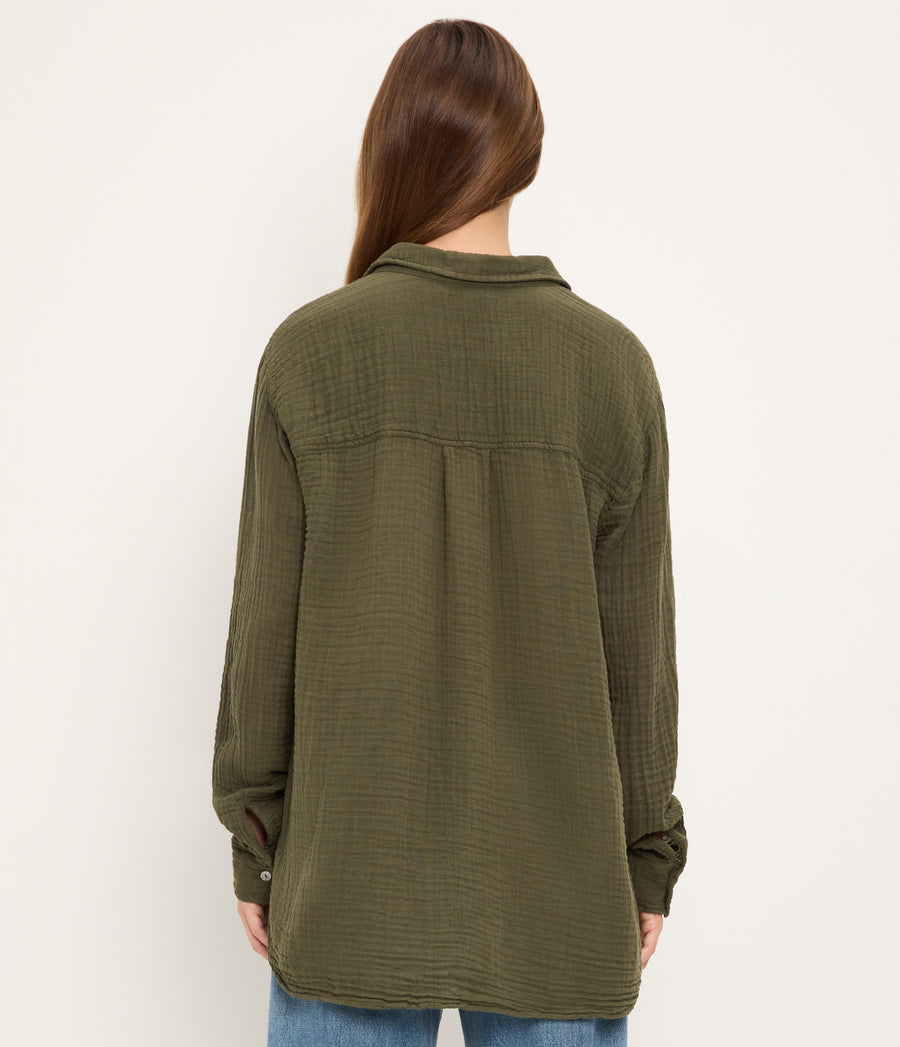 Leo Gauze Button Down Shirt TOPIARY / XL #TOPIARY