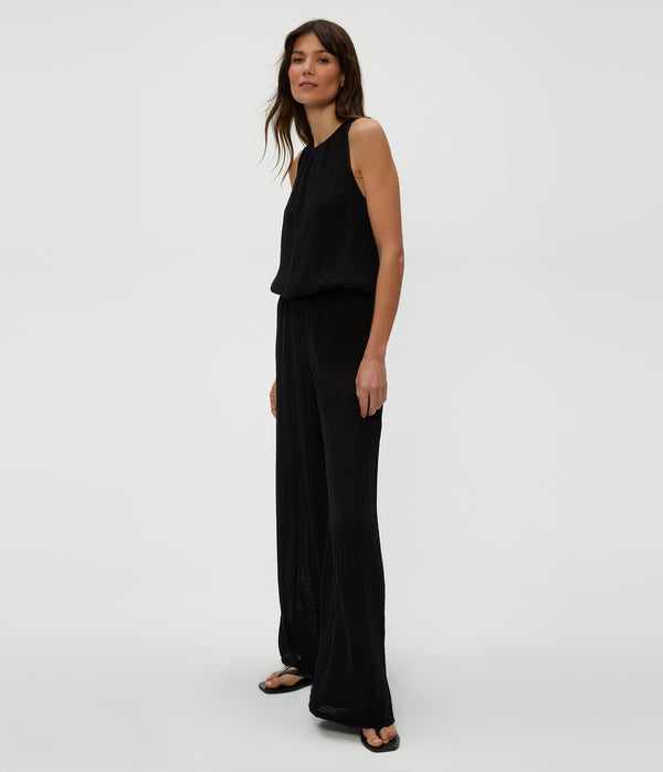 Susie Gauze Pant in Black  Side View #BLACK
