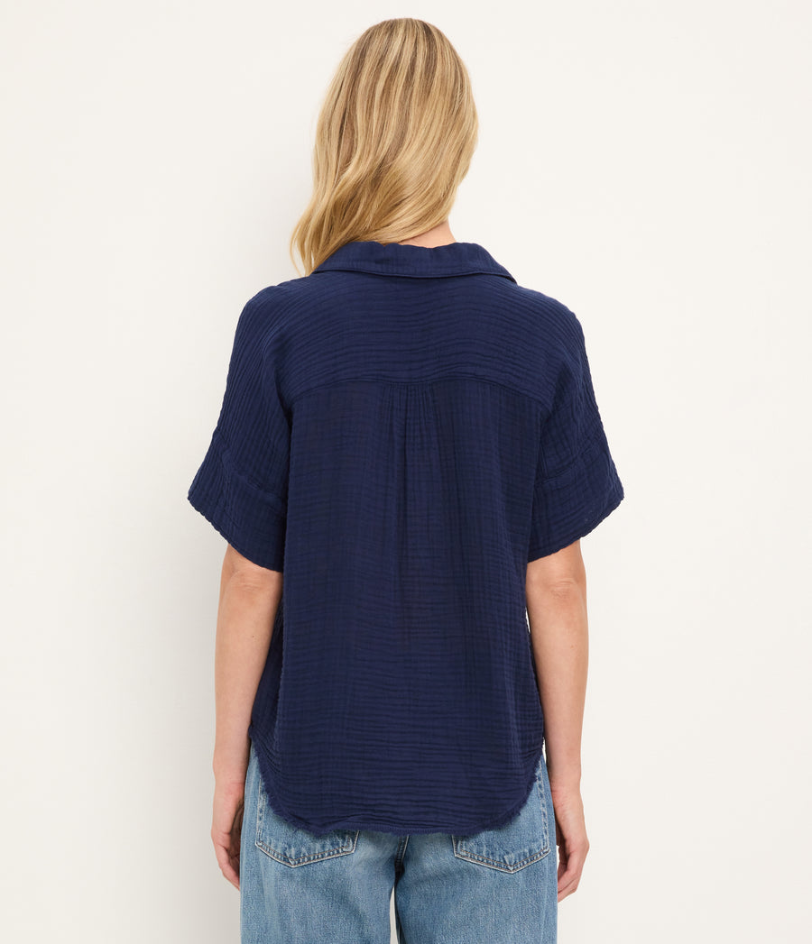 Bailey Gauze Button Down Shirt NOCTURNAL / XL #NOCTURNAL