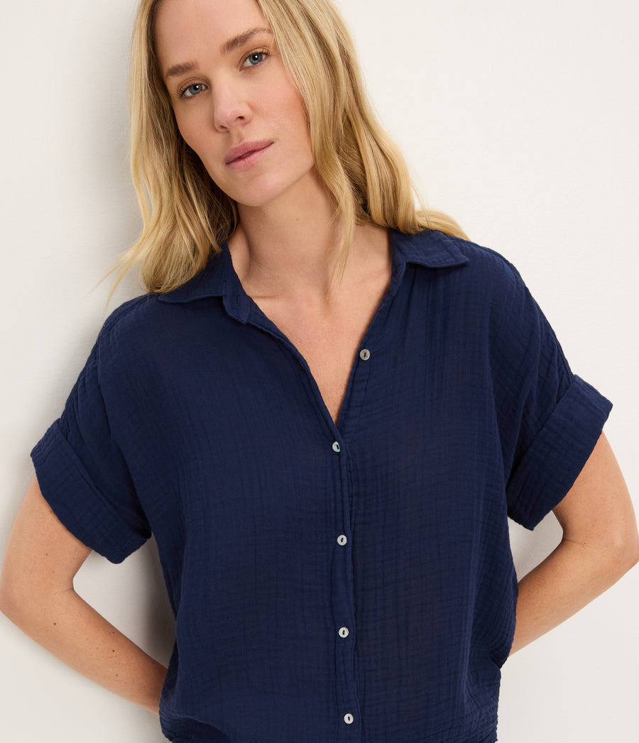 Bailey Gauze Button Down Shirt NOCTURNAL / XL #NOCTURNAL
