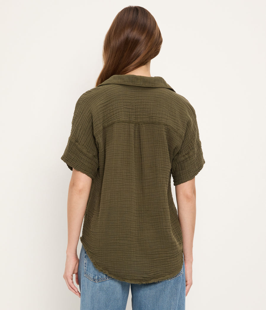 Bailey Gauze Button Down Shirt TOPIARY / XL #TOPIARY