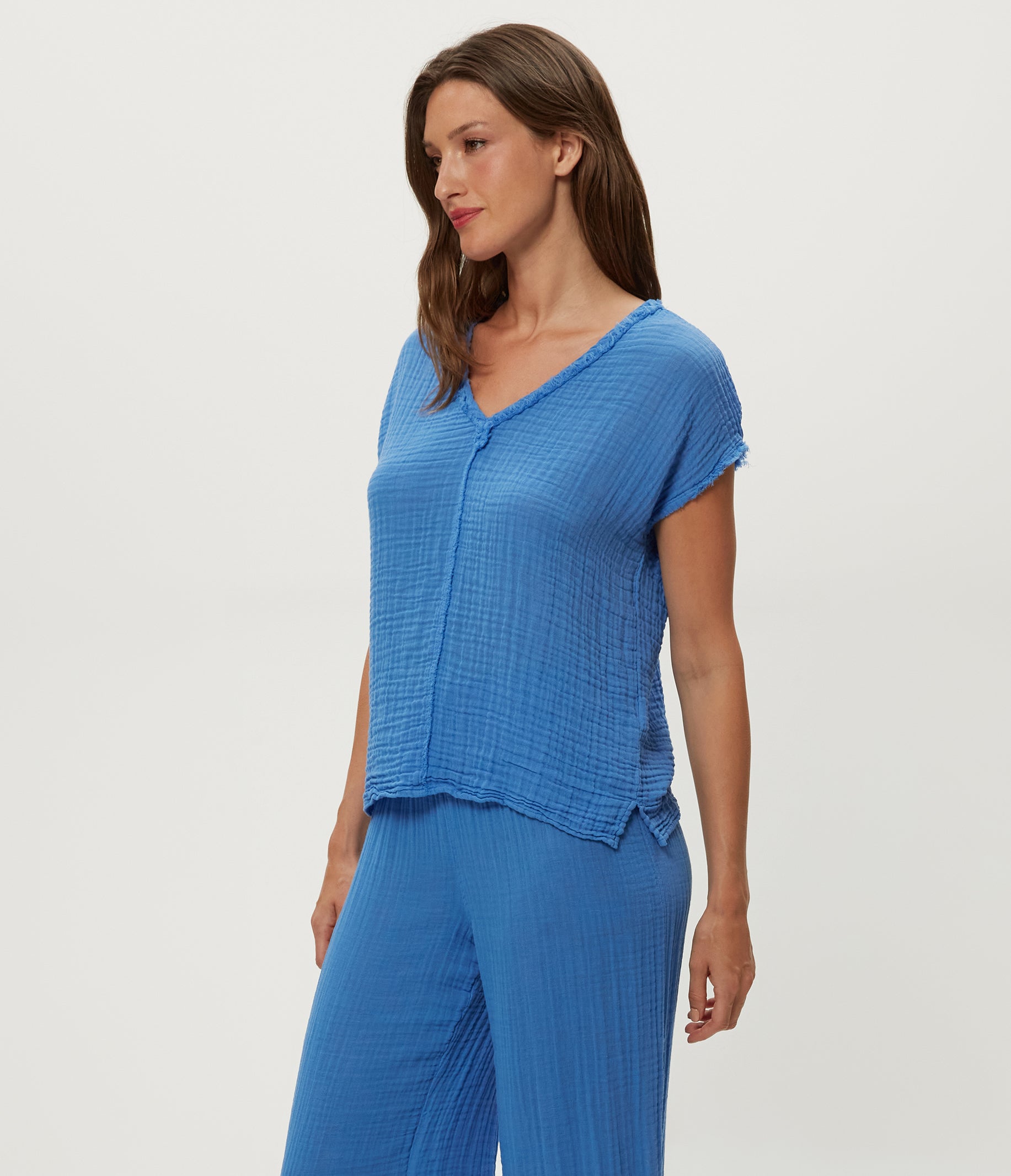 Draya Gauze V-Neck Top