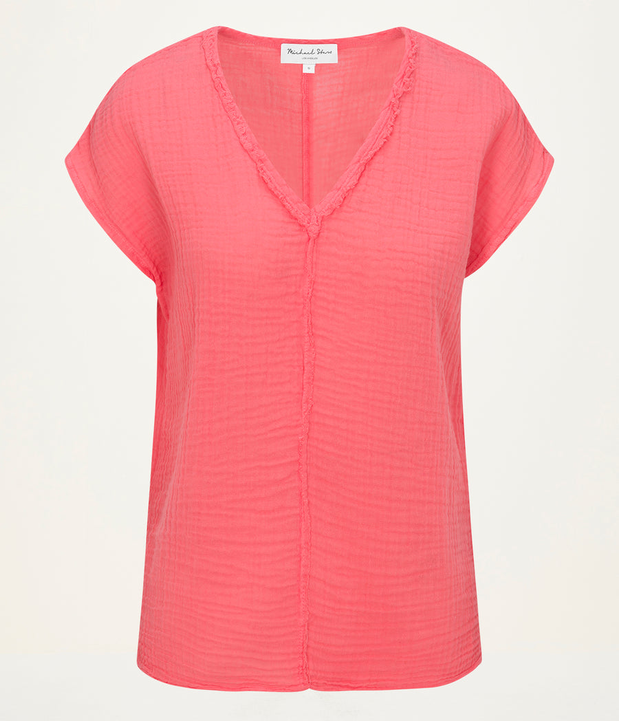 Draya Gauze V-Neck Top