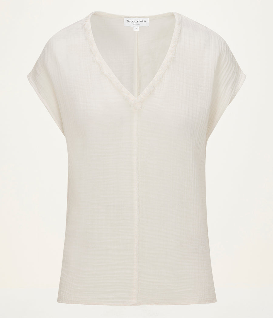 Draya Gauze V-Neck Top