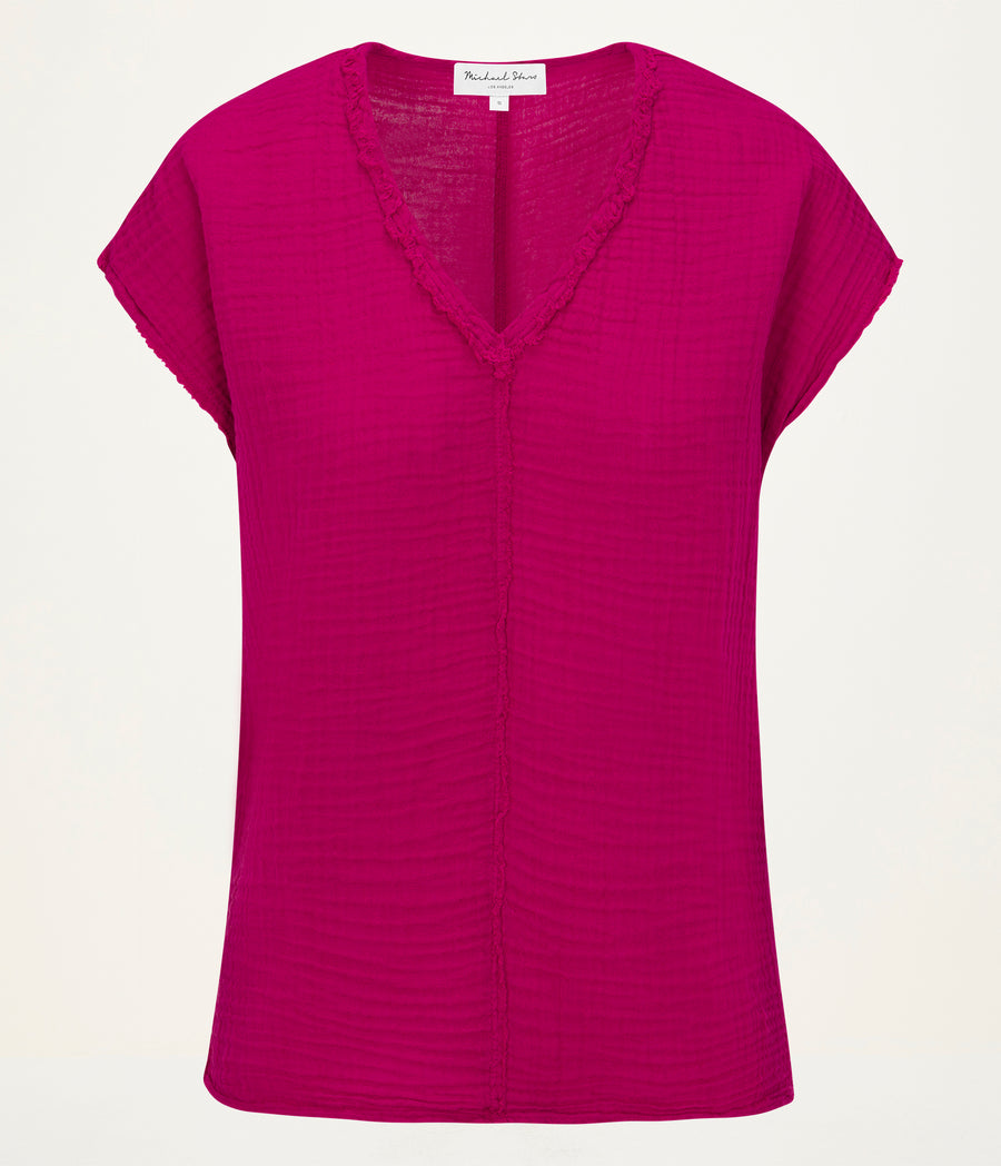 Draya Gauze V-Neck Top