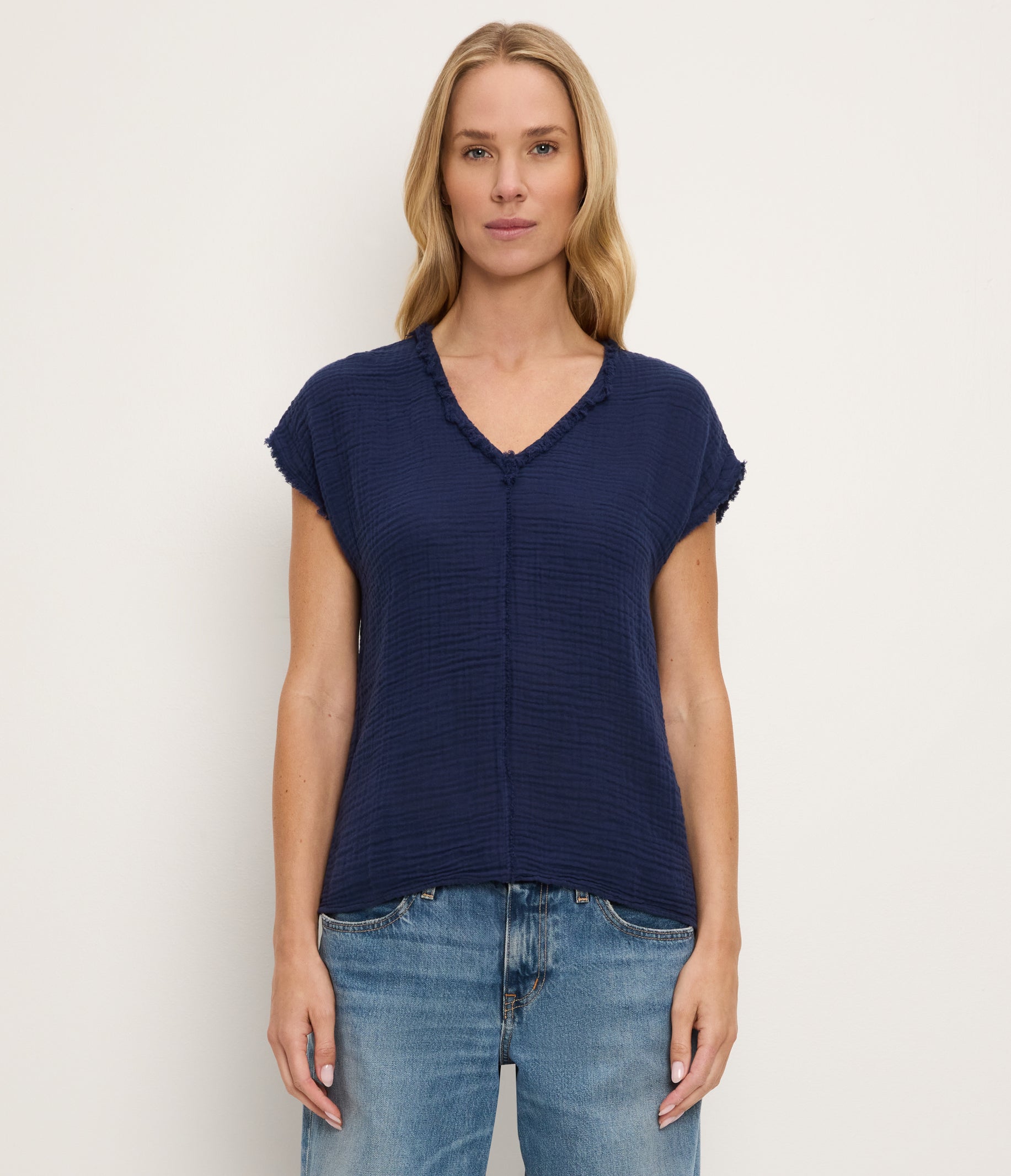 Draya Gauze V-Neck Top