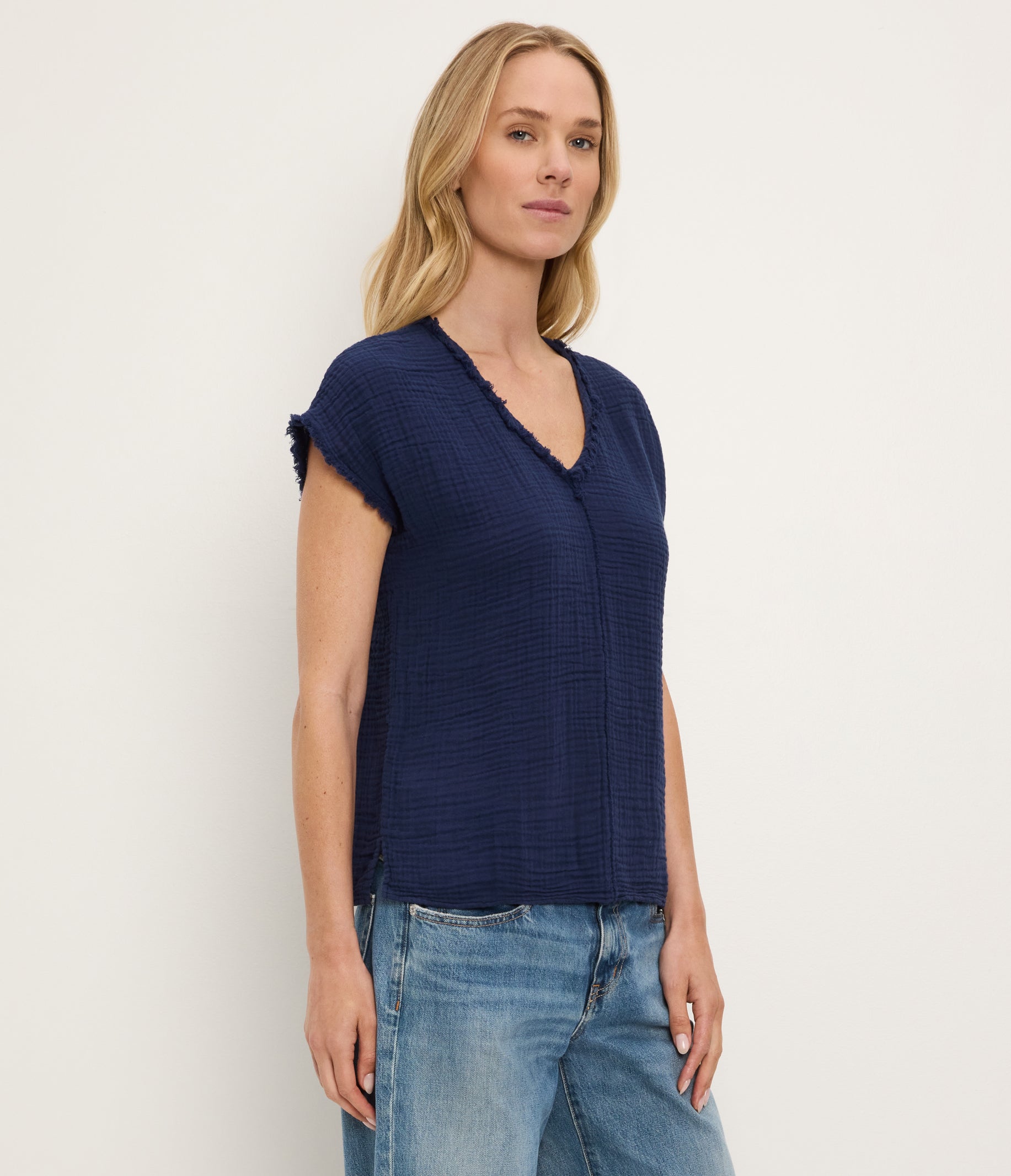 Draya Gauze V-Neck Top