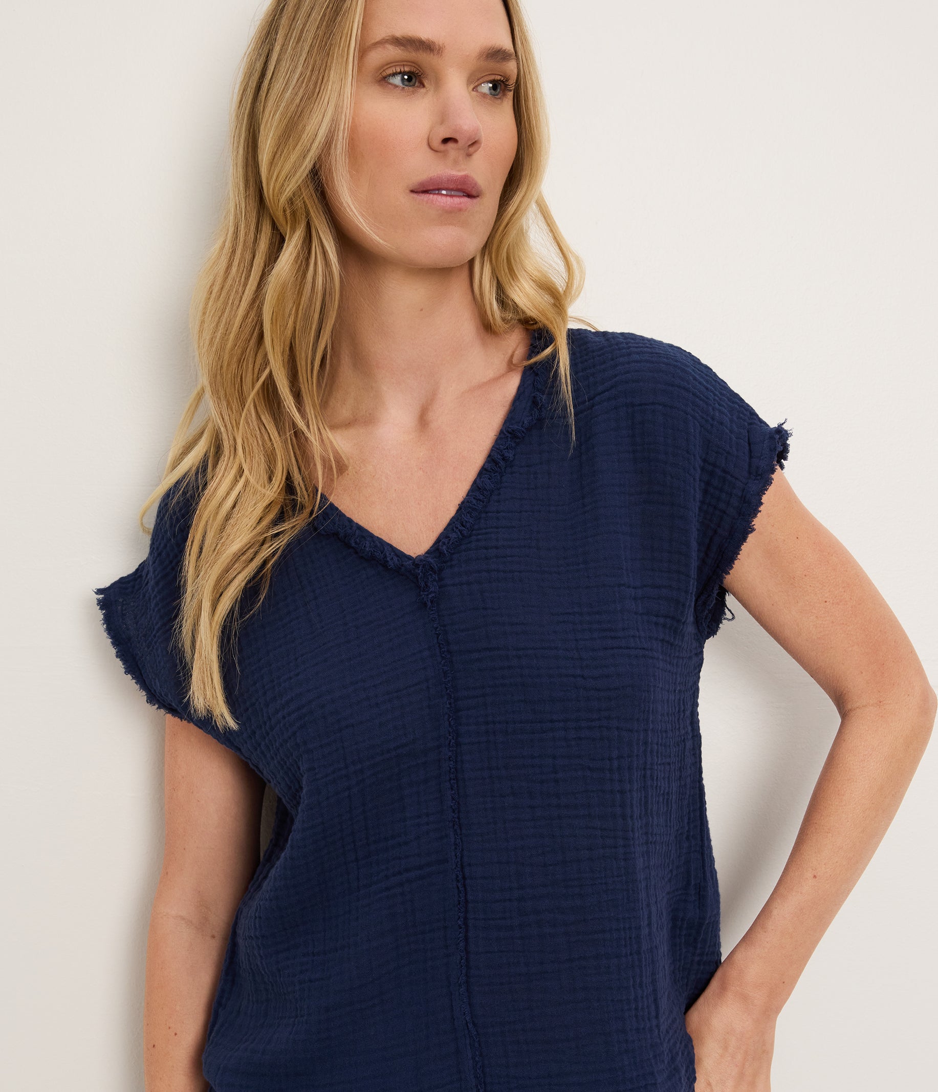 トップス mike Draya Gauze V-Neck Top
