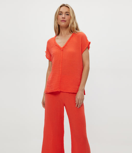 トップス Tarostay Draya Gauze V-Neck Top