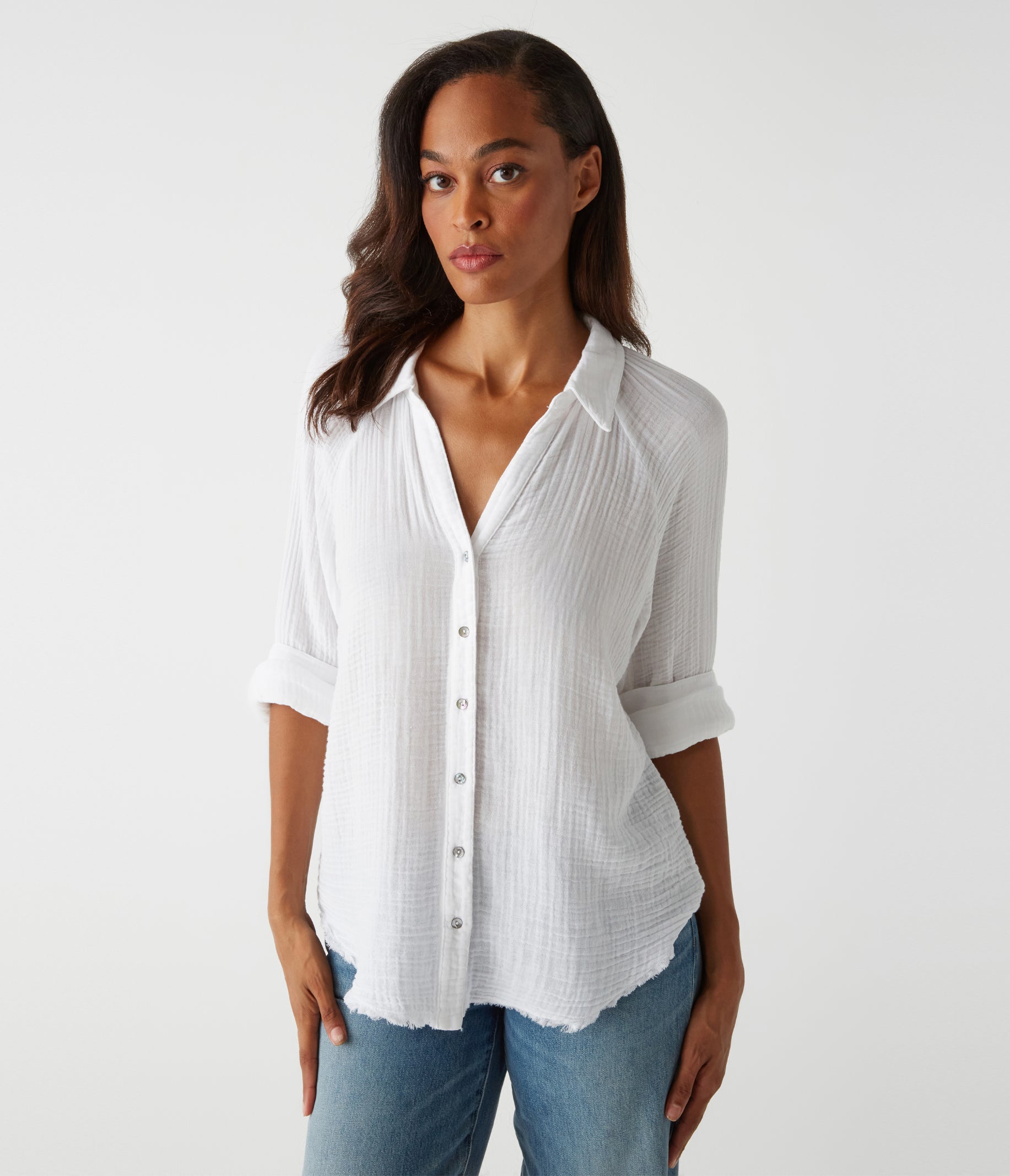 Button down shirt and jeans sale