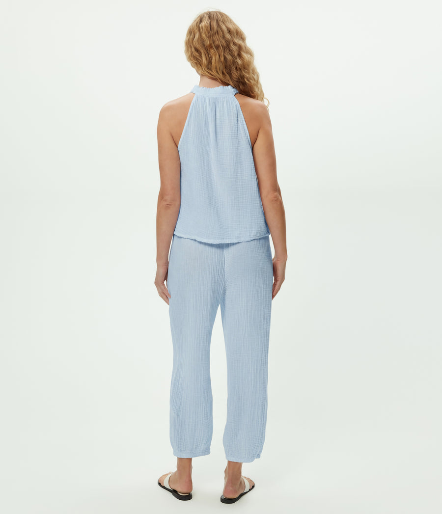 Elsa Gauze Jogger in SPLASH Blue  Back View #SPLASH
