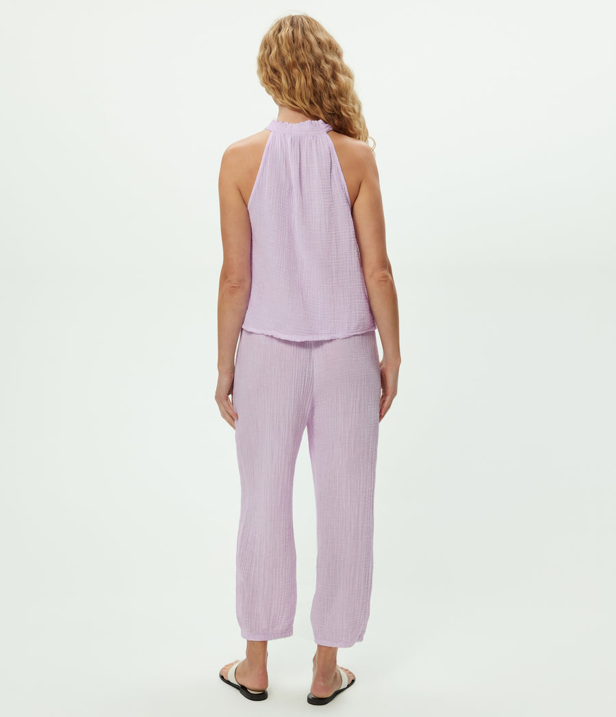 Elsa Gauze Jogger in WHIMSY PURPLE Back View #WHIMSY