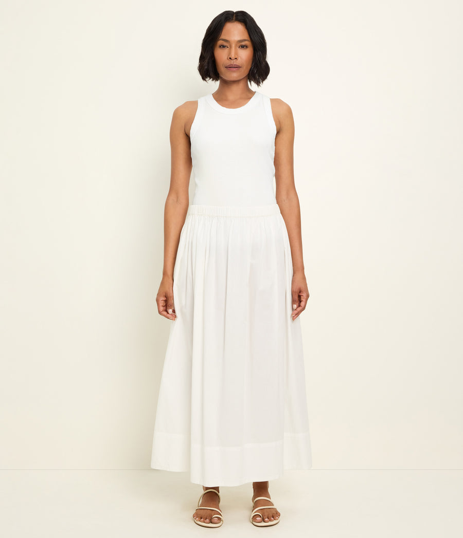 Meadow Midi Skirt Full Body View #WHITE