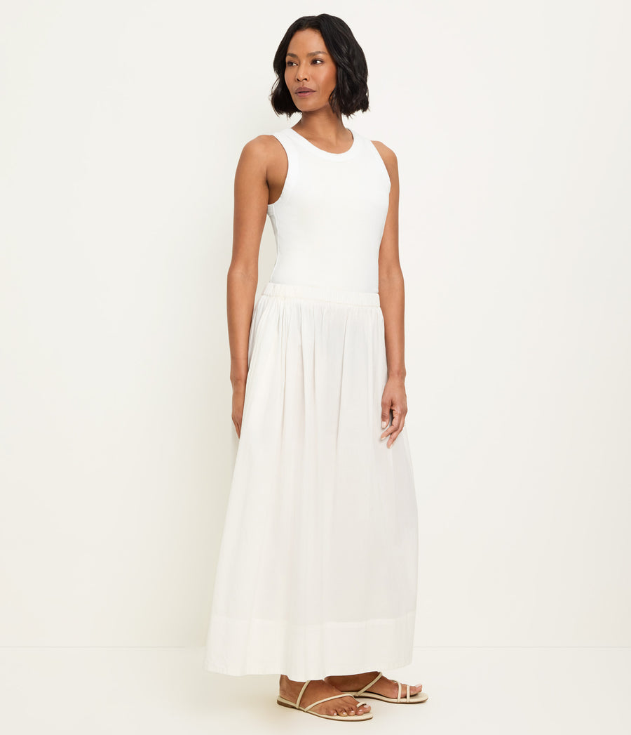 Meadow Midi Skirt Full Body View #WHITE