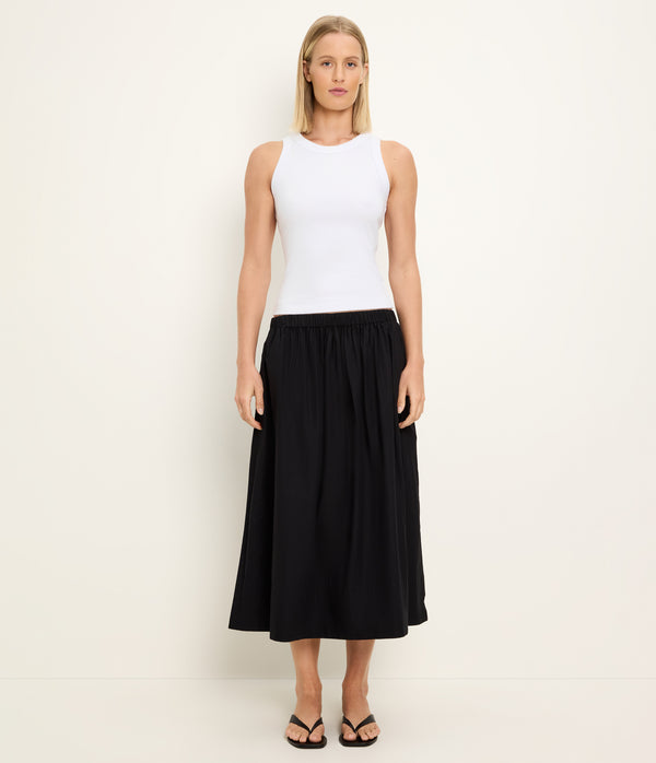 Meadow Midi Skirt in Black Full Body View #BLACK