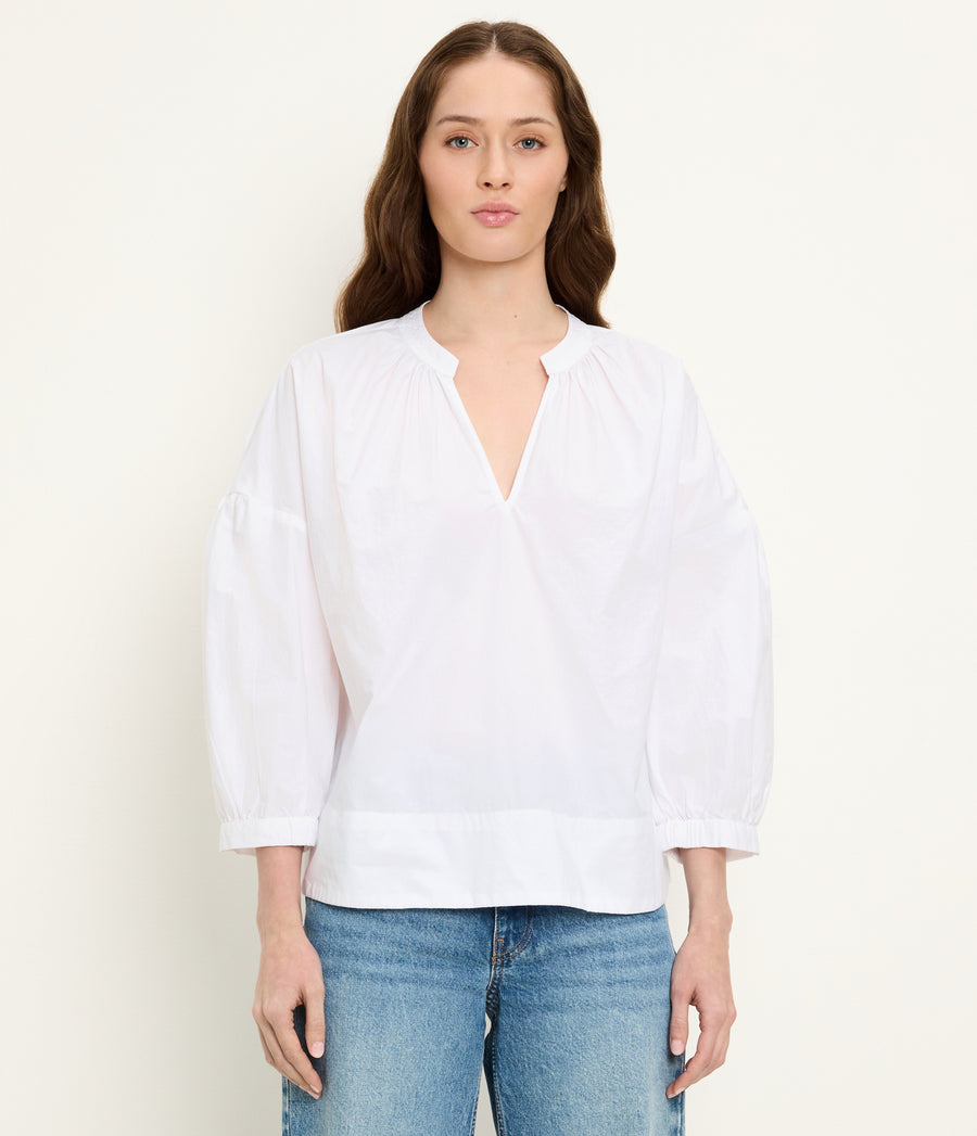 Dhaliah Ruffle Mini Dress in White Side View #WHITE