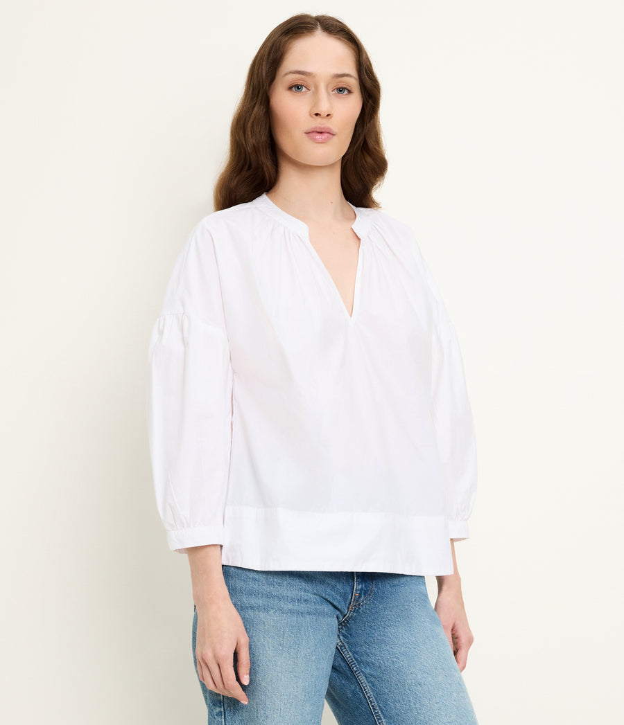 Dhaliah Ruffle Mini Dress in White Side View #WHITE