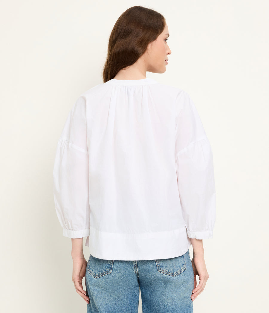 Dhaliah Ruffle Mini Dress in White Back View  #WHITE