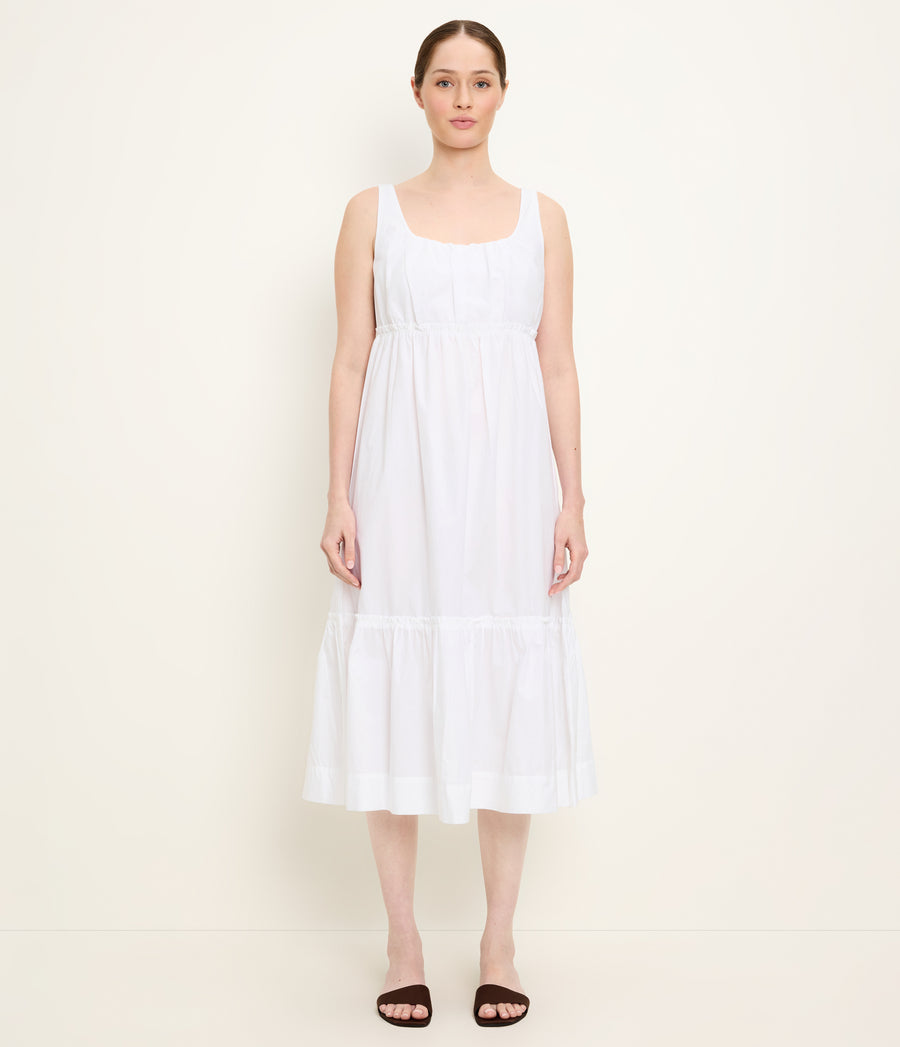 Lilith Midi Dress Full Body View #WHITE