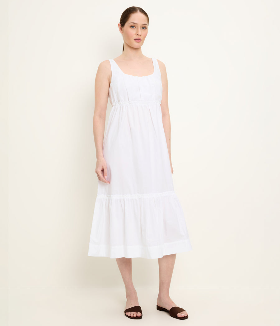 Lilith Midi Dress Side View #WHITE