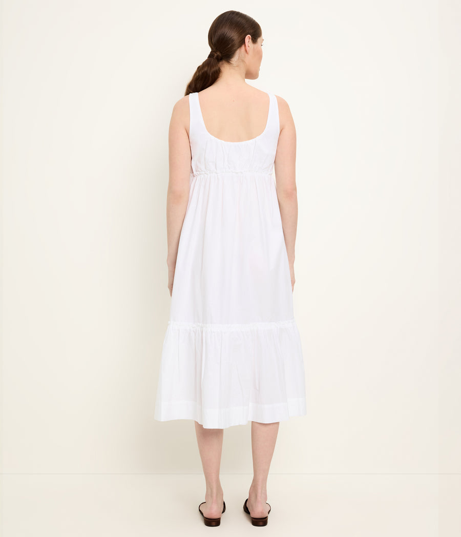 Lilith Midi Dress Back View #WHITE