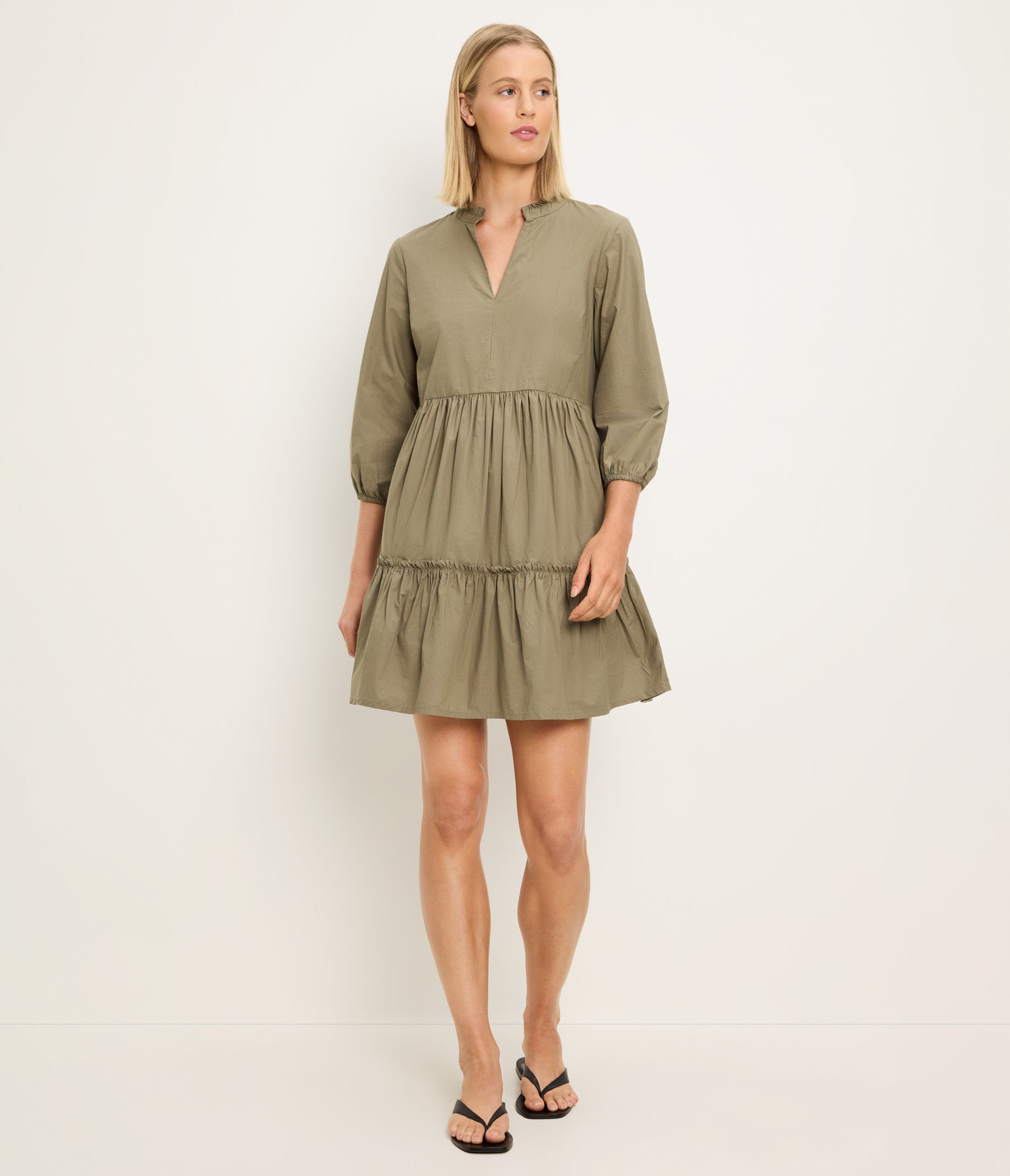 Moriah 3/4 Sleeve Tiered Dress