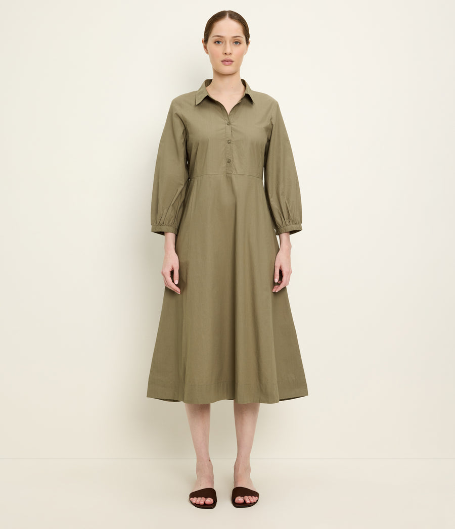 Theresa Shirtdress in CAPER Green Full Body View #CAPER