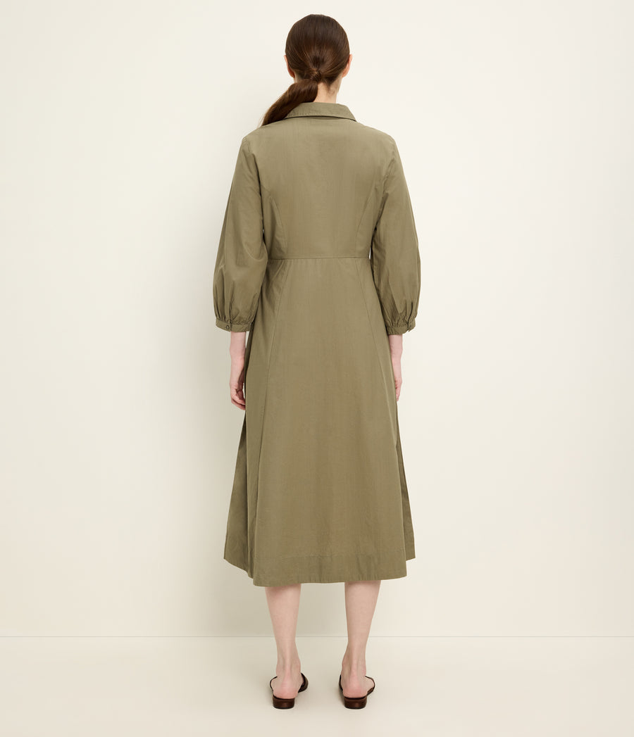 Theresa Shirtdress in CAPER Green Back View #CAPER