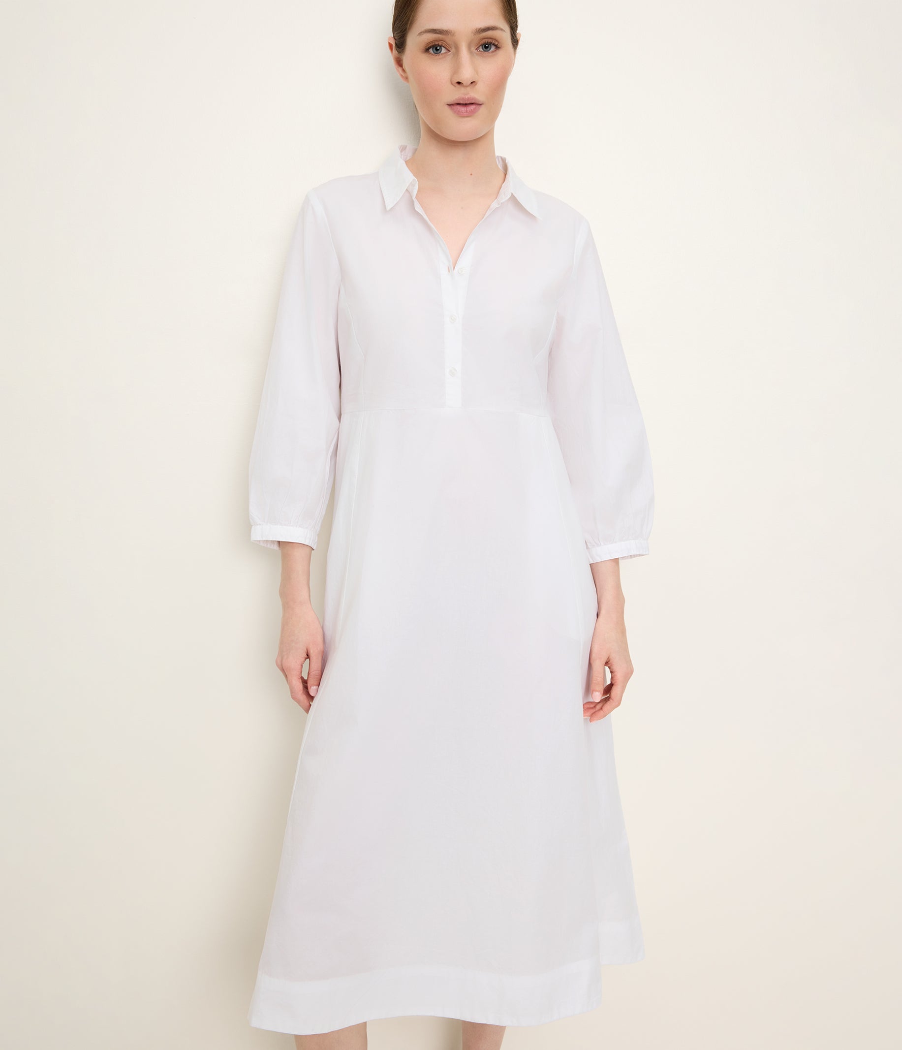 feminine shirt dress Dew Petal Printed Pleated Mini Shirt Dress  VICI