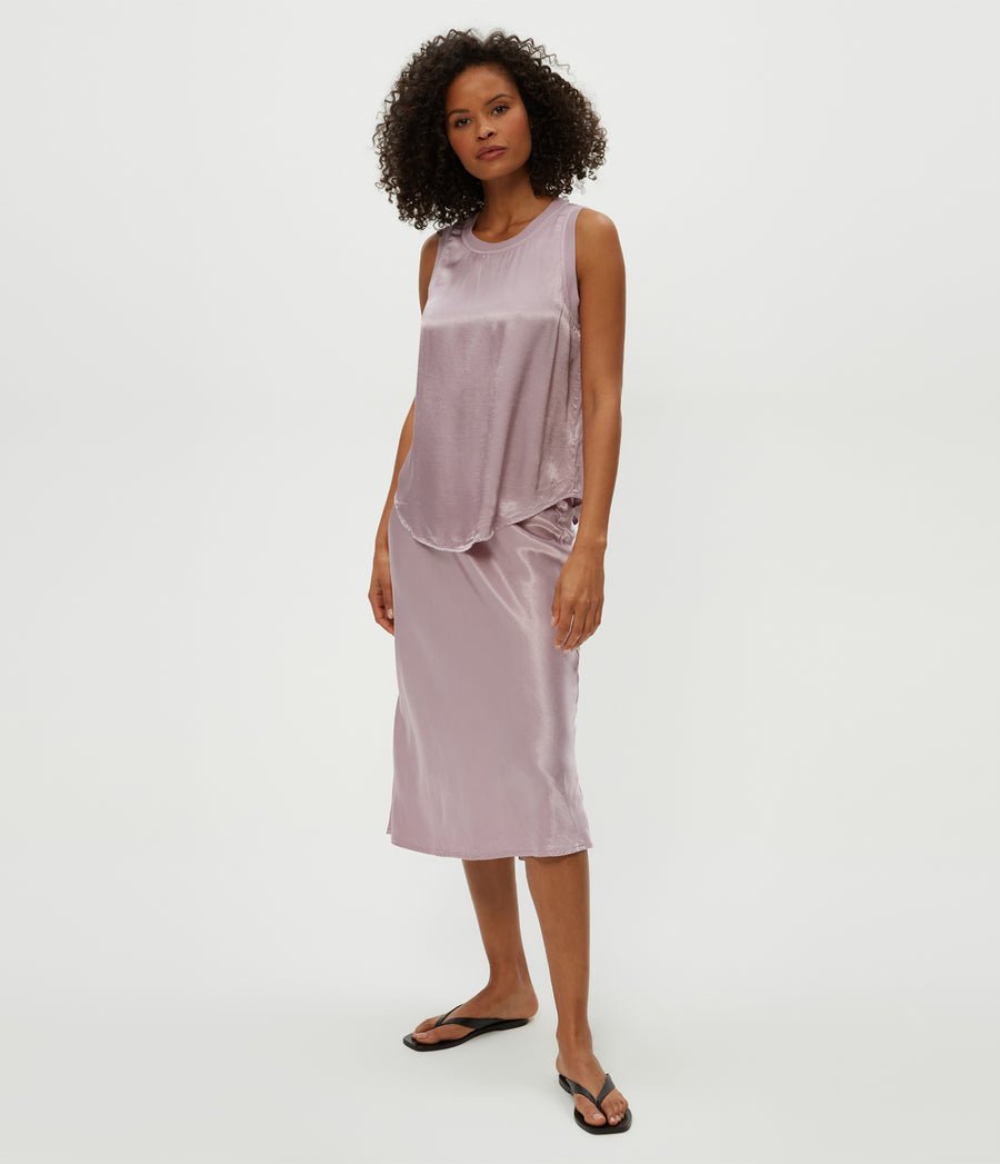 Leila Bias Midi Skirt in Sachet Purple Side View #SACHET
