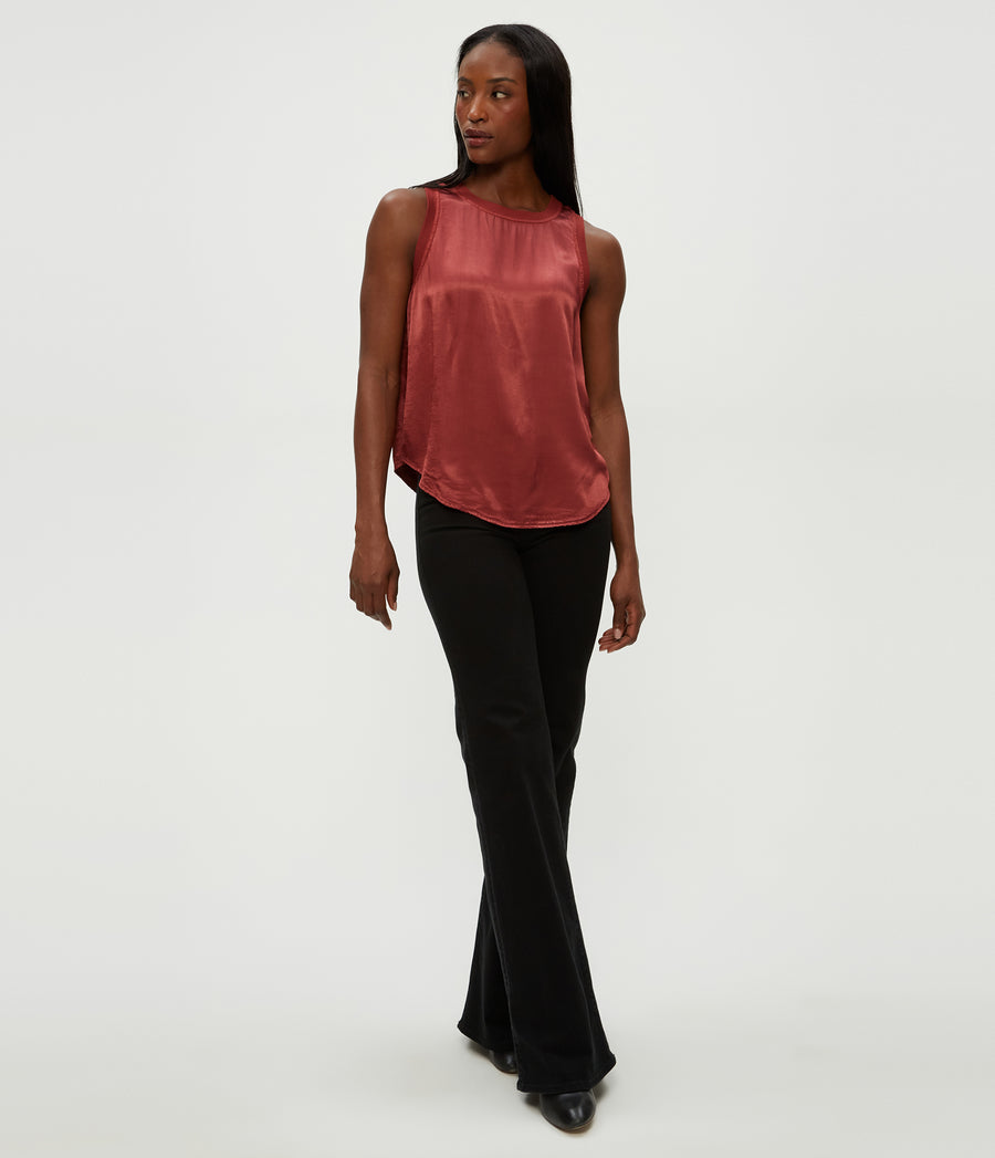 Shay Satin Tank in MUSE ORANGE Combo Full Body View #MUSE