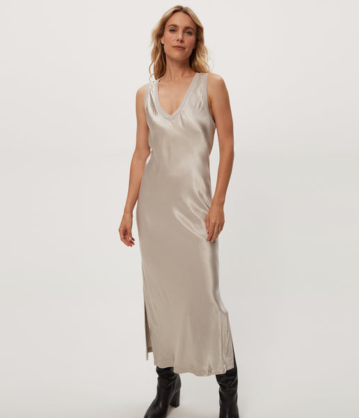 Michael Stars Randi V-Neck Midi in Cement