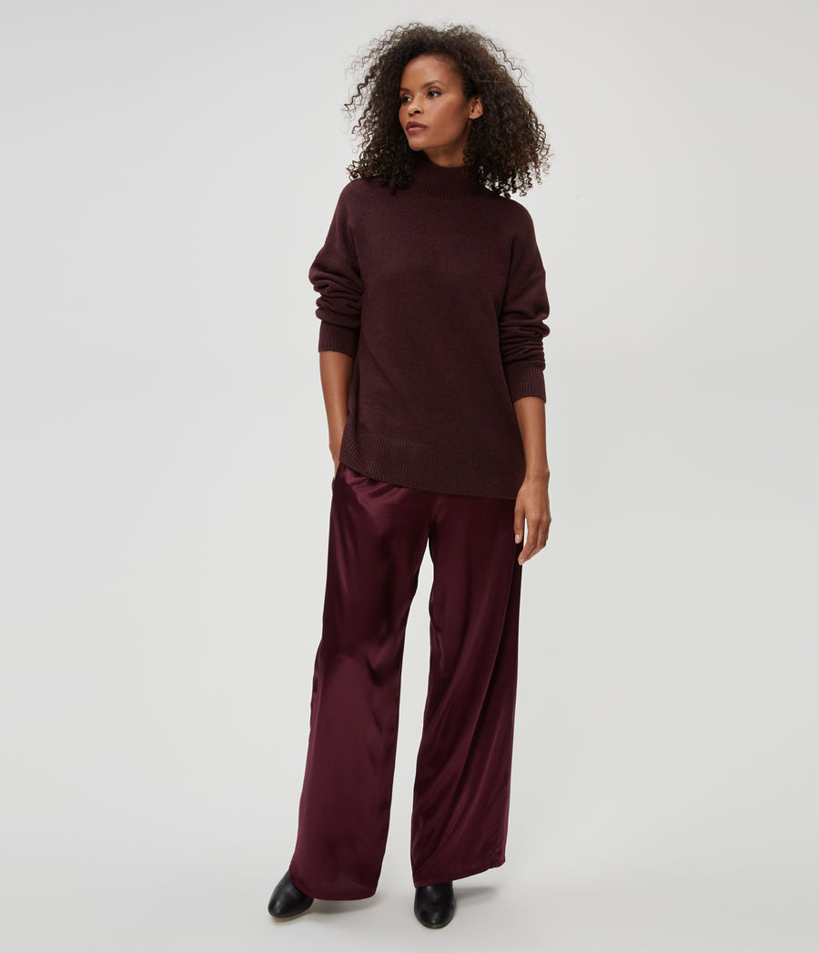 Petite Cyrus Pant in Beetroot Purple Full Body View #BEETROOT