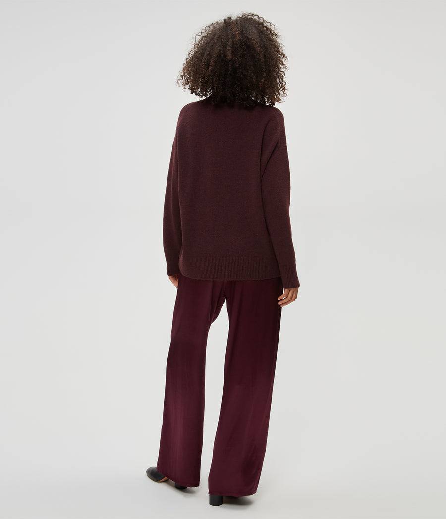 Petite Cyrus Pant in Beetroot Purple Back View #BEETROOT