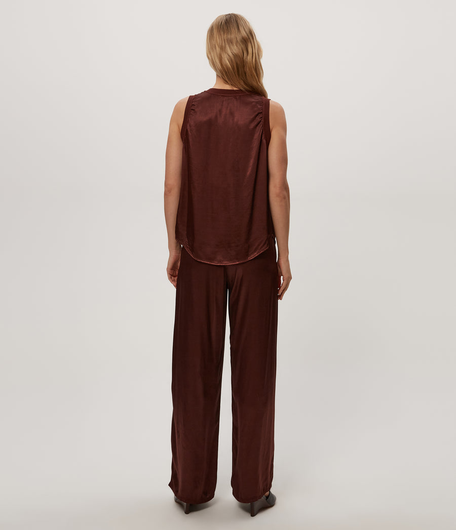 Petite Cyrus Pant in ESPRESSO Brown Back View #ESPRESSO