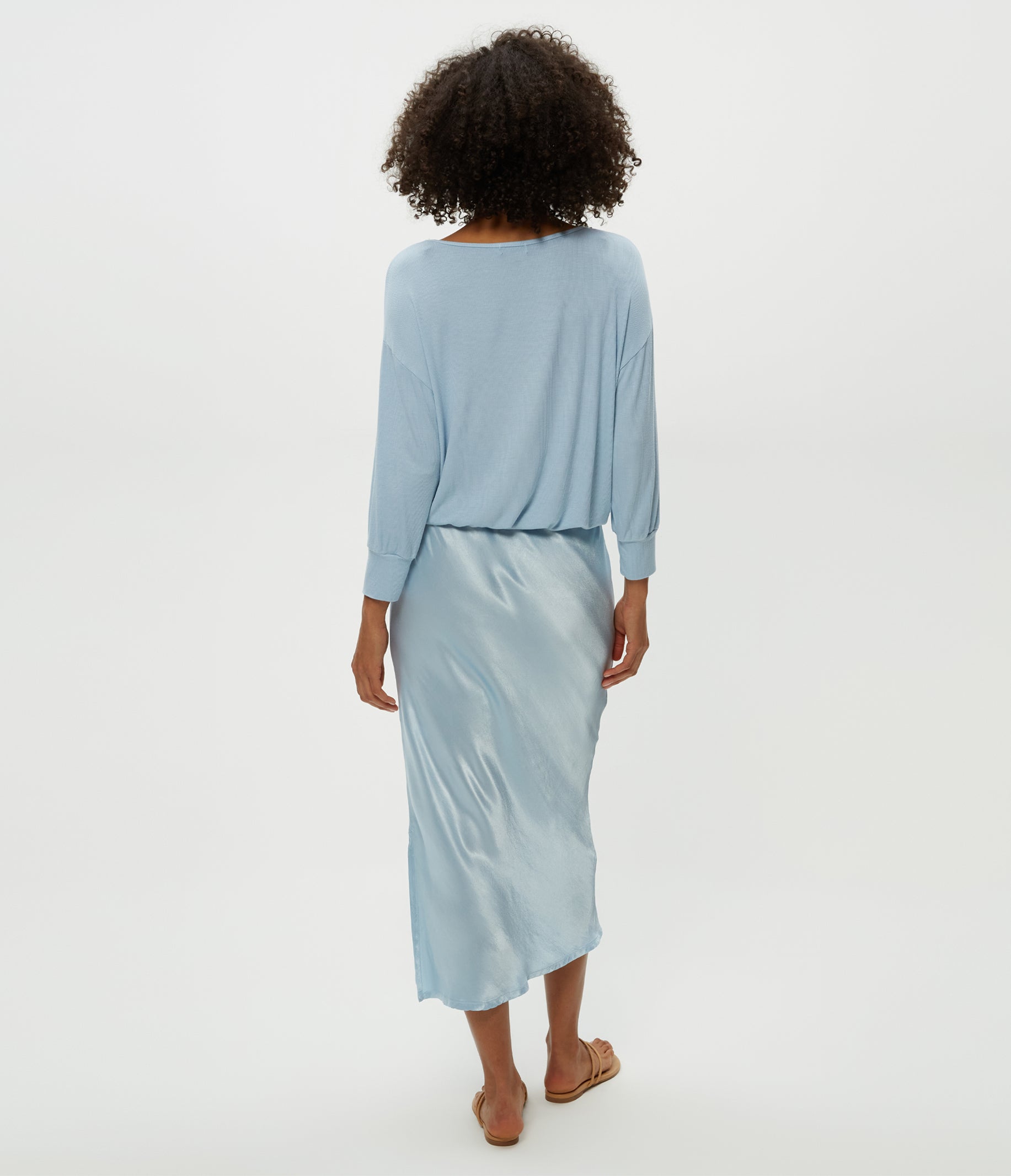 Square-neck Satin Maxi Bridesmaid Dress With Full Skirt In