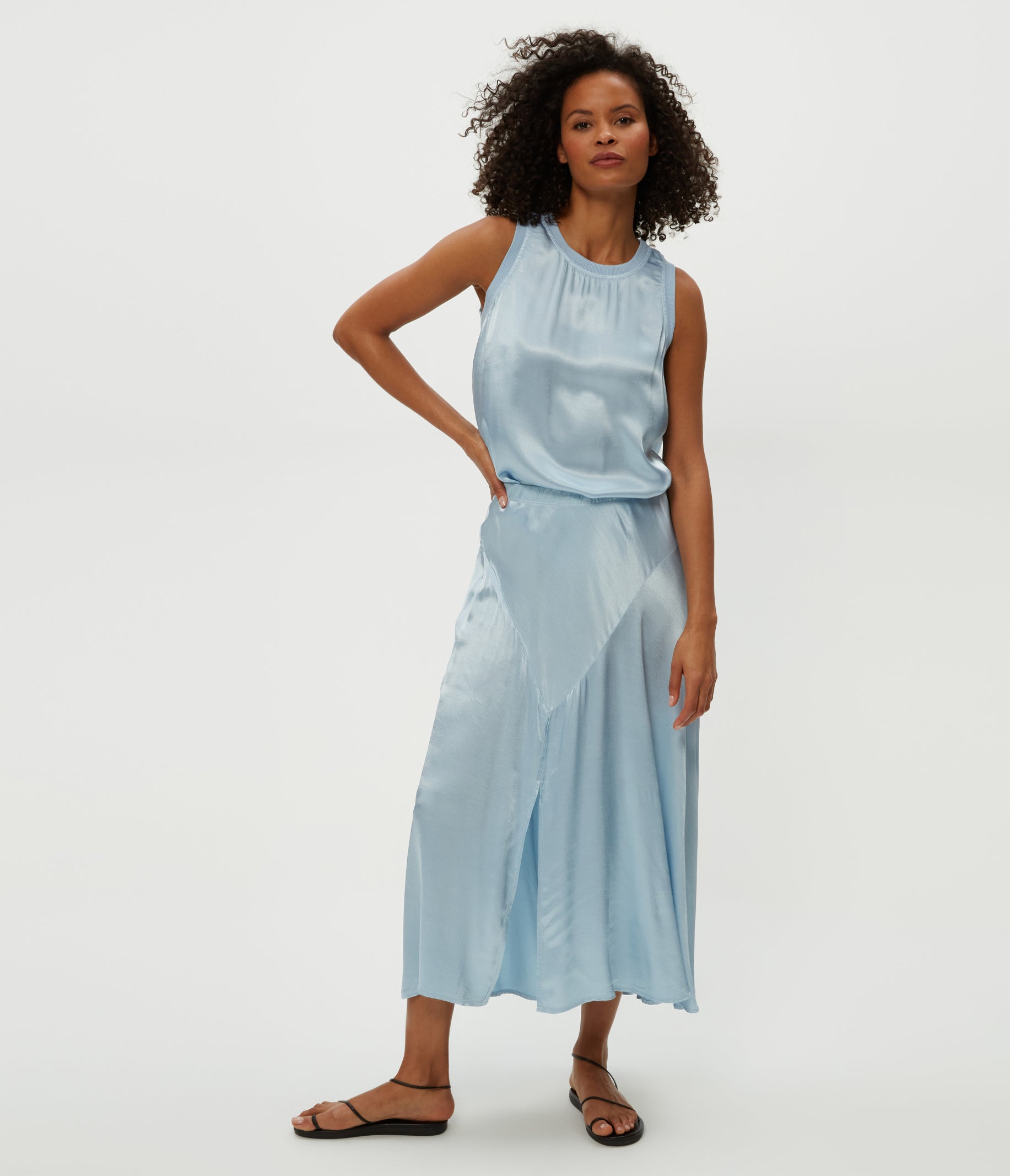 スカート dhal Washed Satin Long Skirt dhal Washed Satin Long Skirt