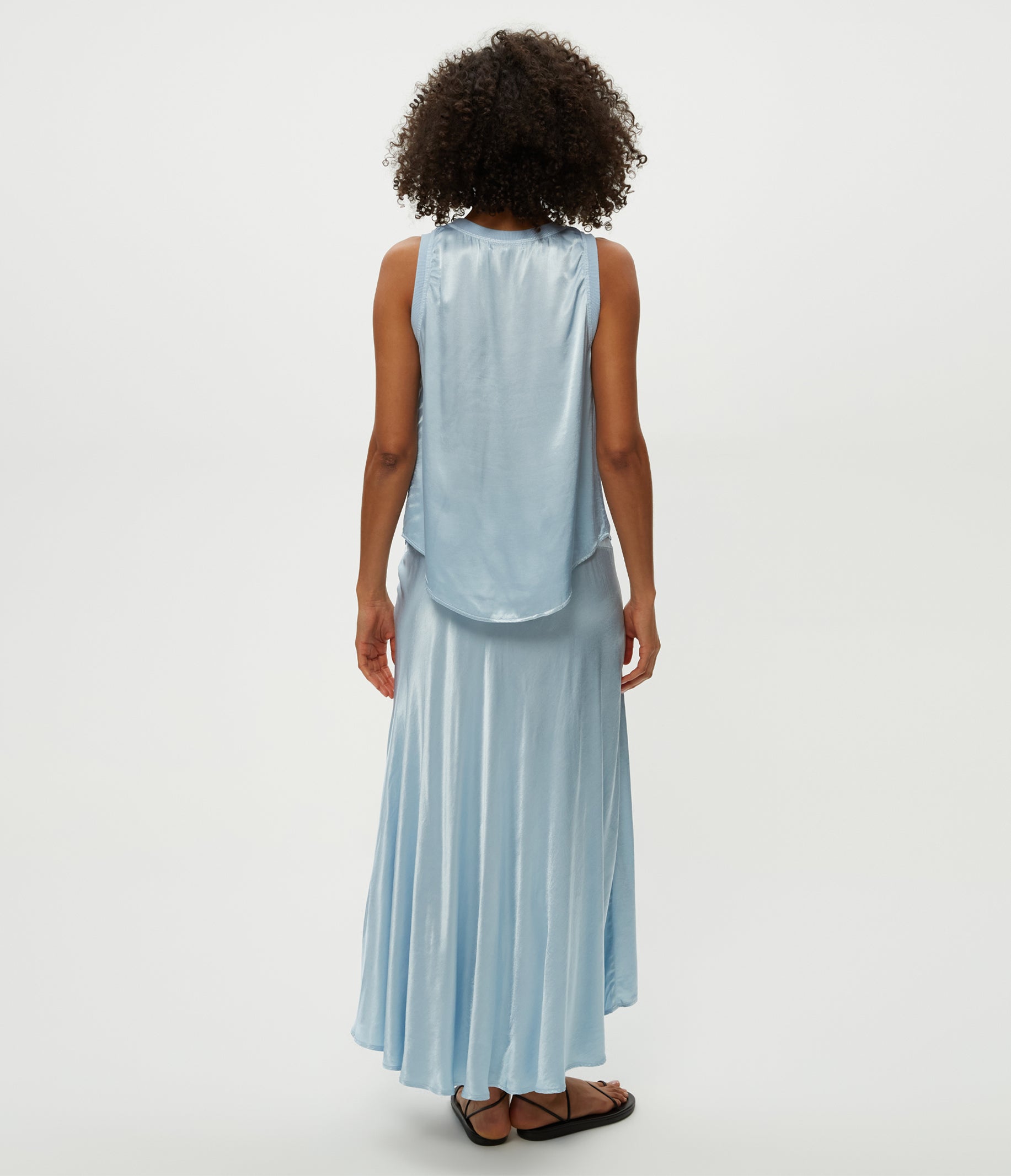 Desi Asymmetrical Satin Skirt