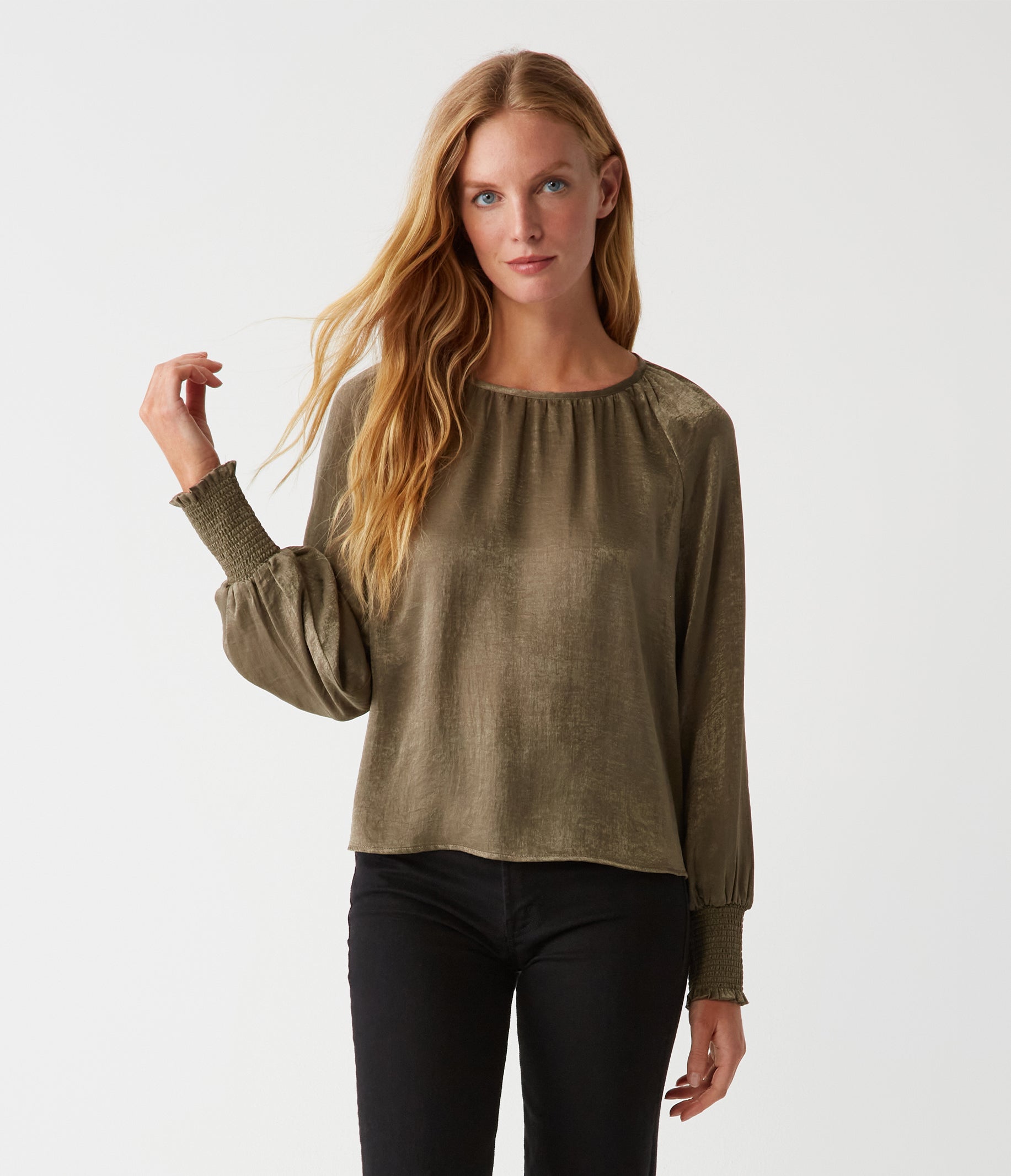 Fabi Hammered Satin Top