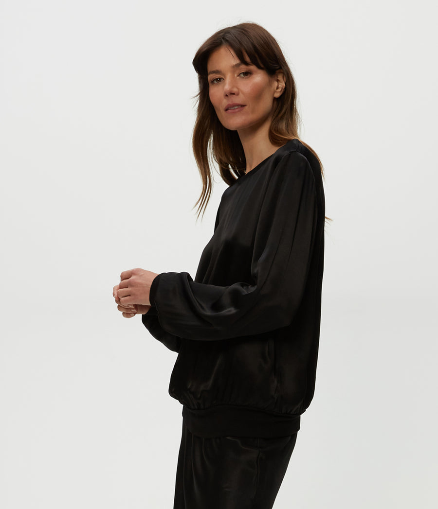 Ariel Sweatshirt in Black  Side View #BLACK