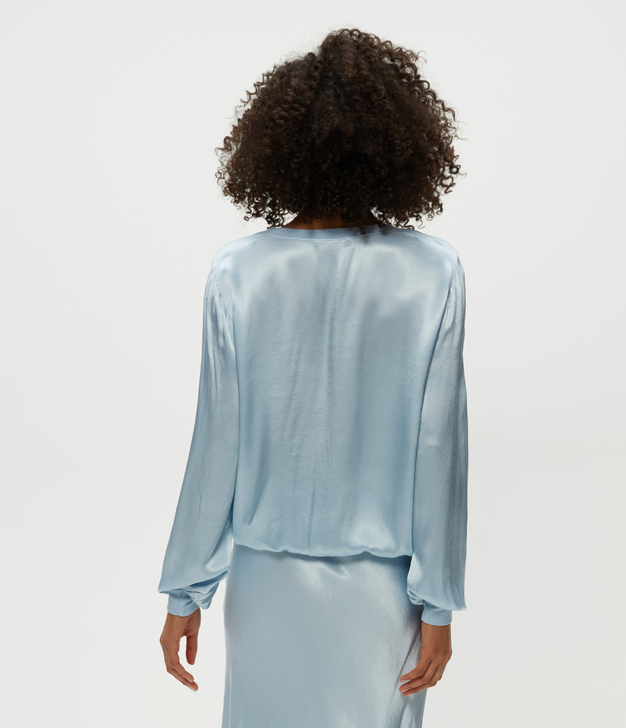 Ariel Sweatshirt in Fountain Blue Back View #FOUNTAIN